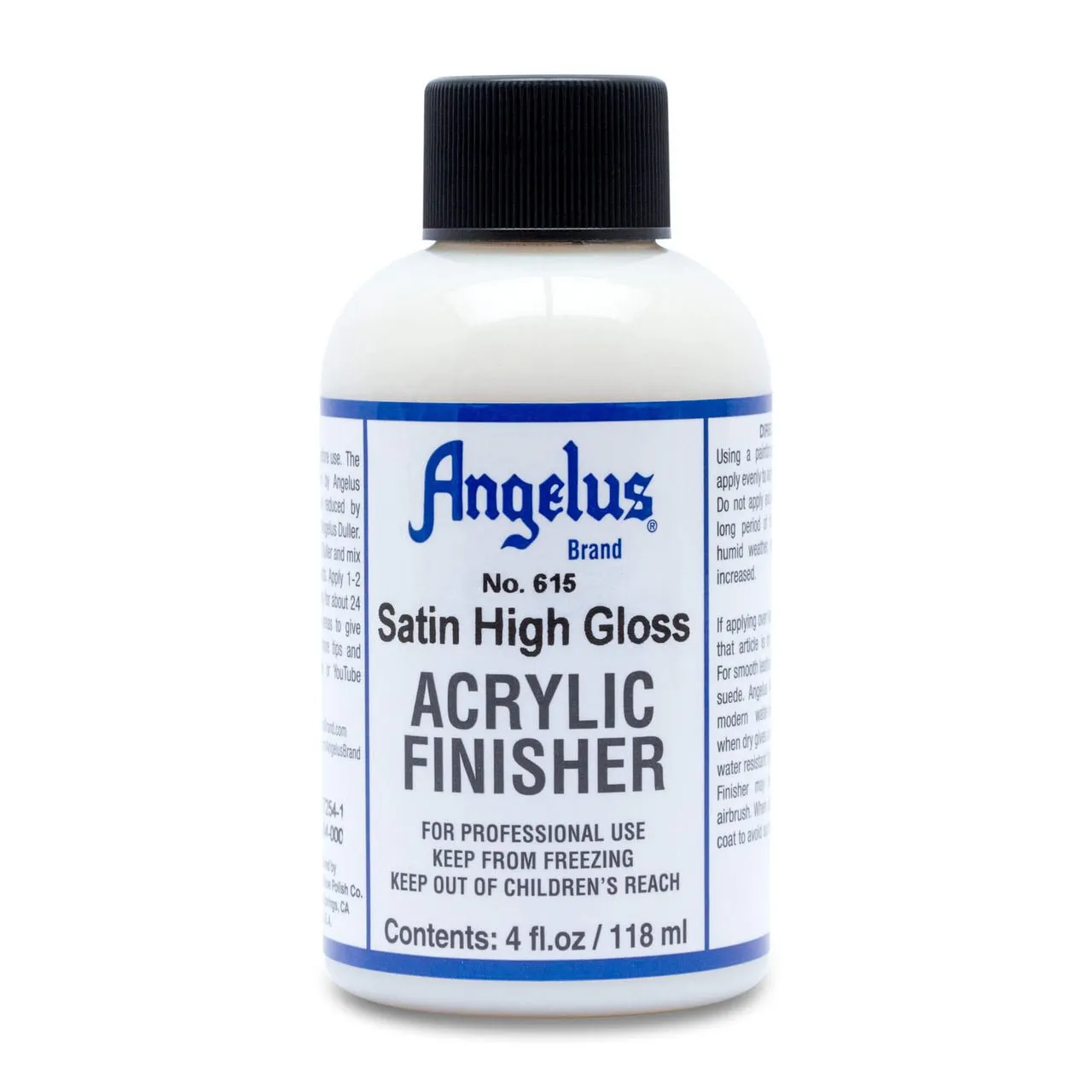 Angelus Acrylic Leather Finisher - 4 oz. Bottle - No. 615 Satin High Gloss