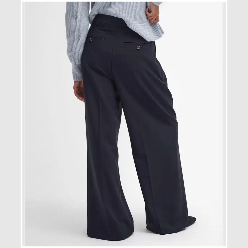 Barbour Francis Wide Leg Trousers In Black