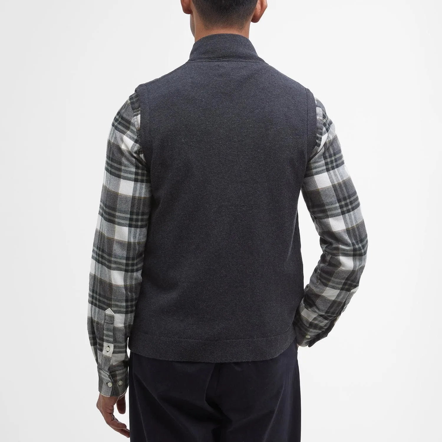 Barbour Leyburn Knitted Gilet In Black Carbon