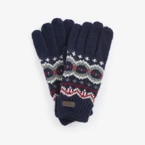Barbour Men's Case Fair Isle Gloves In Blue Granite