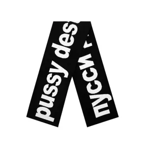 Black Y2K Knitted Streetwear Scarf