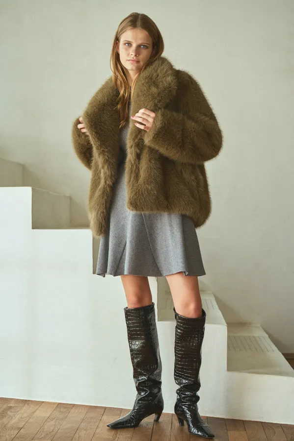 Elisa Faux Fur Coat <br>-KHA-