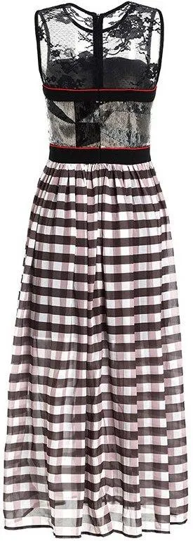 Embellished Gingham Dress