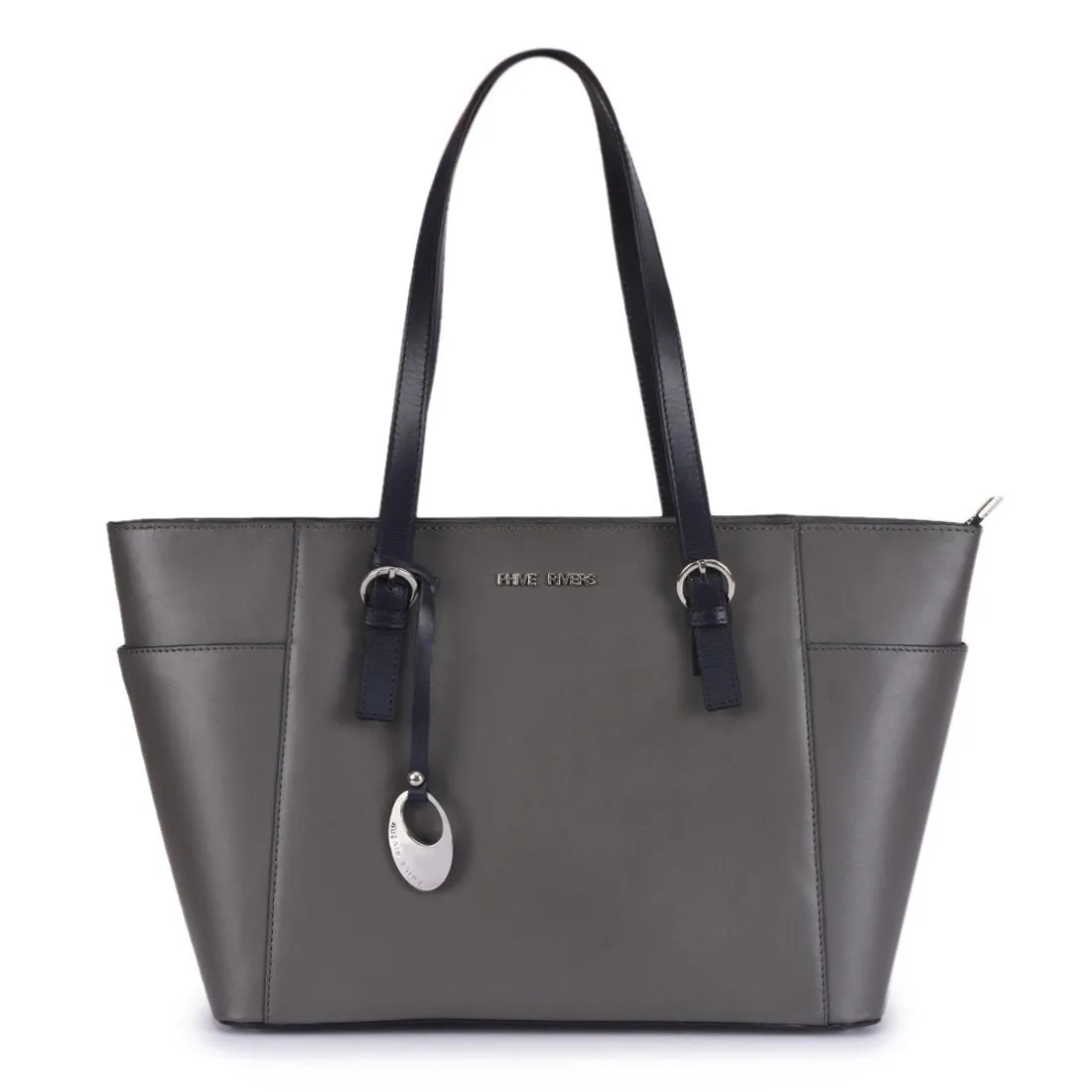 Leather Grey Handbag