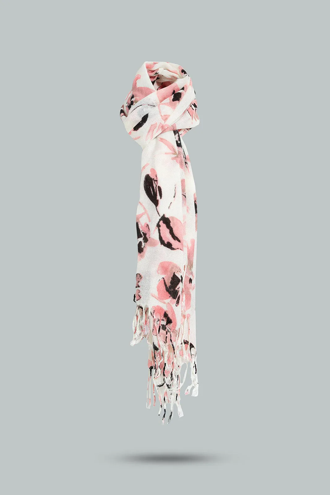 Multicolour Floral Print Knitted Scarf