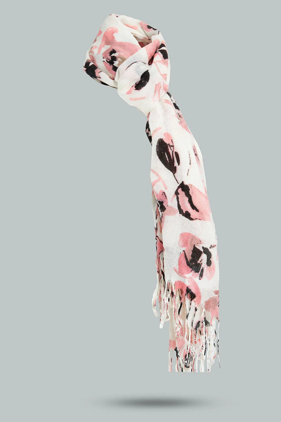 Multicolour Floral Print Knitted Scarf