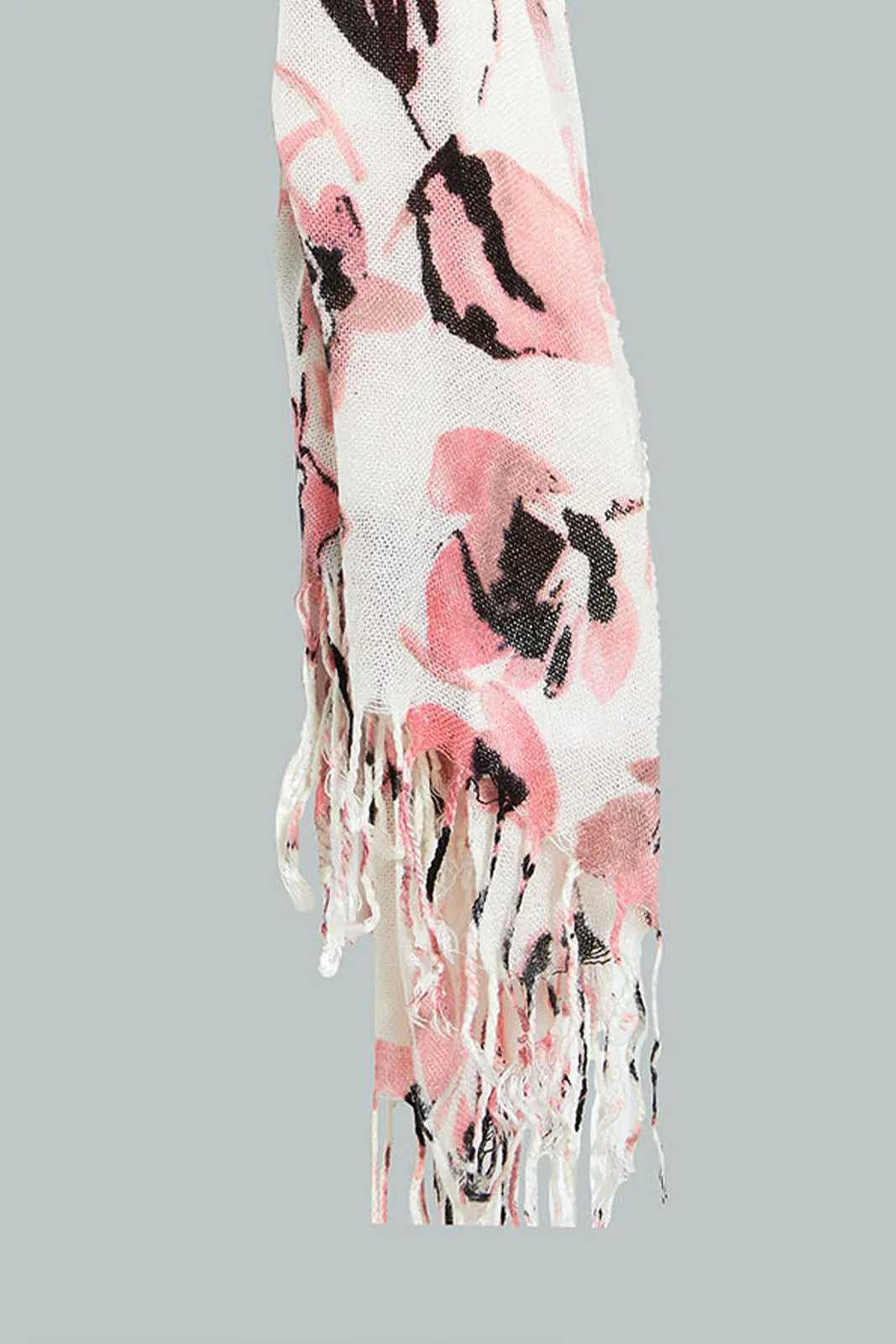Multicolour Floral Print Knitted Scarf