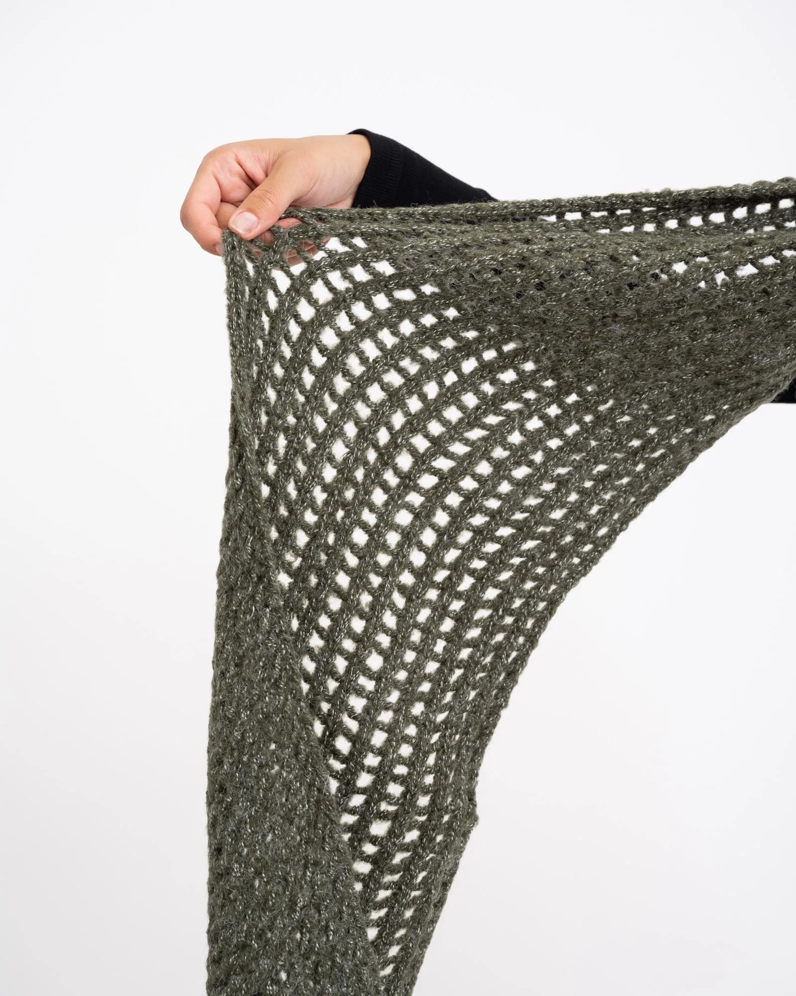Scarf Knitted Khaki Melange