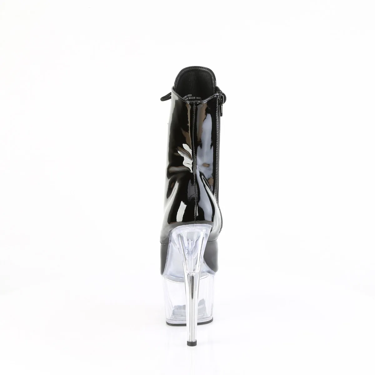 Sexy Devil 7 Inches Black Color Clear Platform Ankle Boots
