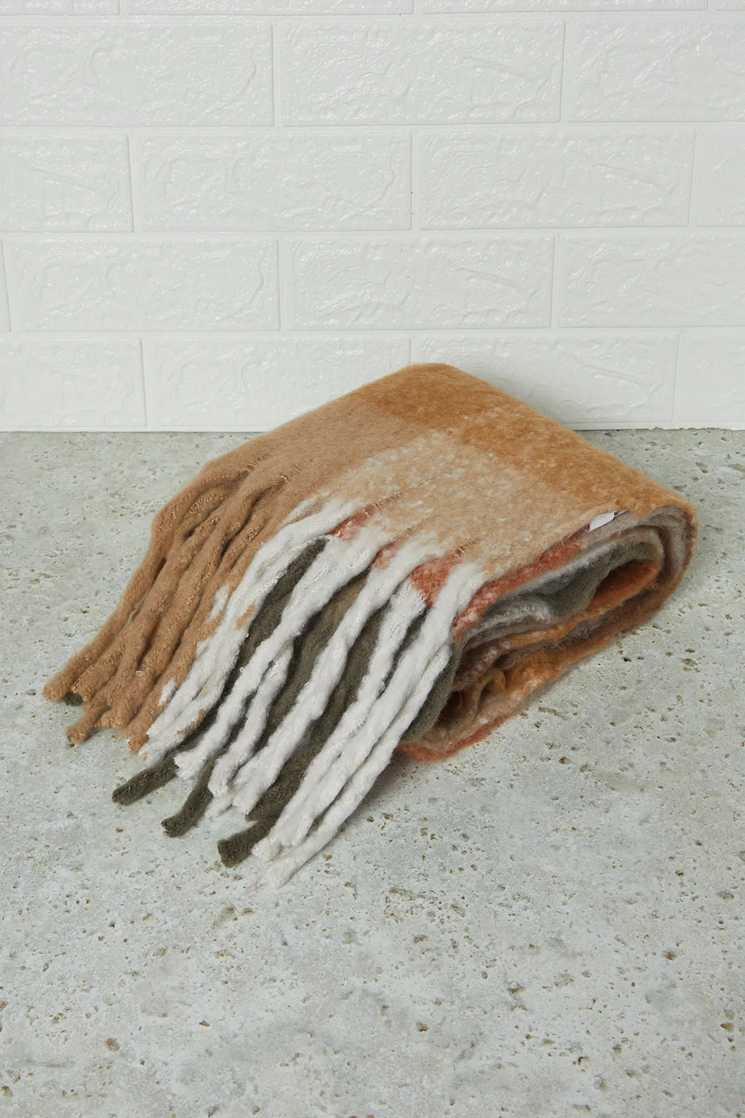 Women Multicolour Knitted Blanket Scarf